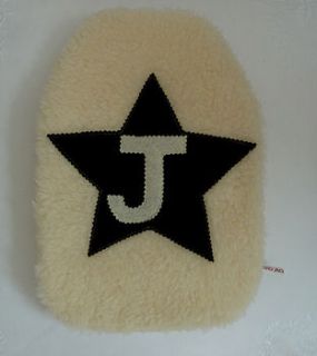 intial black star hot water bottle cover by jojo accessories