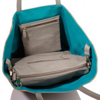 BIG BUDDHA "Greenwich" Colorblock Tote with Removable Bag