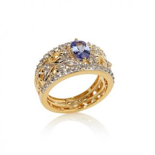 Victoria Wieck 1.34ct Tanzanite and White Topaz Sterling Silver Ring