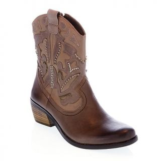 Vince Camuto "Cinna" Leather Western Appliqué Boot with Bead Detail