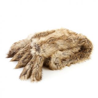 A by Adrienne Landau Faux Coyote Fur Throw with Tails