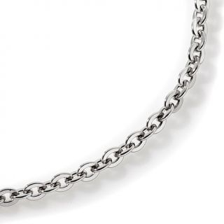 Stately Steel 3mm 20" Mirror Oval Link Chain Necklace