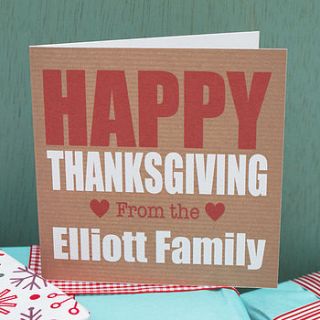 personalised thanksgiving card by sparks living