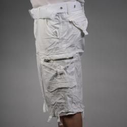 Laguna Beach Jean Company Men's Hermosa Beach White Belted Cargo Shorts Laguna Beach Jeans Shorts