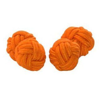 Bright Orange Silk Knot Cufflinks  Cuffs & Co Jewelry