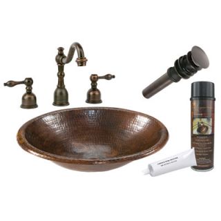 Premier Copper Products Self Rimming Hammered Bathroom Sink   BSP2