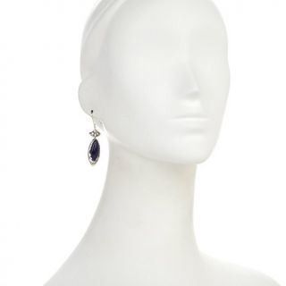 Sally C Treasures Marquise Shaped Lapis and White Topaz Earrings
