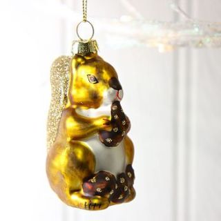 painted glass squirrel bauble by lisa angel homeware and gifts