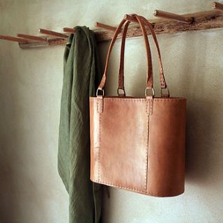fair trade savannah leather shopper bag by nkuku