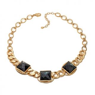 Daniela Swaebe Fashion Jewelry "Verve" Crystal Station 20" Link Necklace