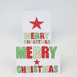 festive red and green christmas cards by dots and spots
