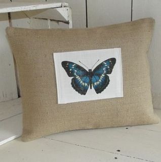 teal butterfly cushion by rustic country crafts