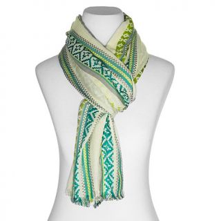 Vince Camuto Woven Stripe Fringed Scarf
