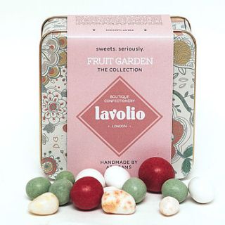 fruit garden artisan sweets tin collection by lavolio boutique confectionery