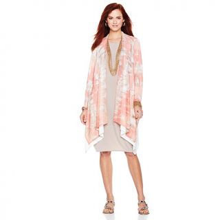 MarlaWynne Reversible Print Mesh and Jersey Knit Cardigan