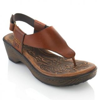 "Daya" Leather Slingback Thong Sandal