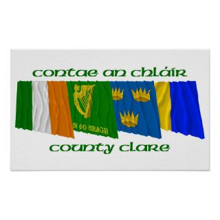 County Clare Flags Poster