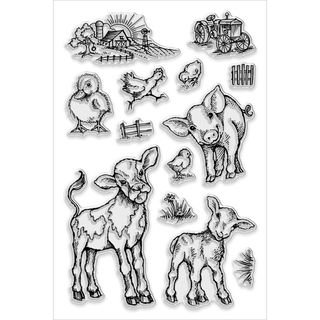 Stampendous Perfectly Clear Stamps 4"X6" Sheet On The Farm STAMPENDOUS Clear & Cling Stamps