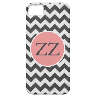 ZigZag Chevron Chic Monogrammed Pink Grey Pattern iPhone 5 Covers