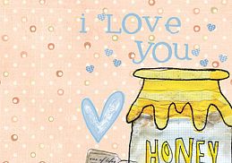 'i love you' honey   mounted print by alice palace