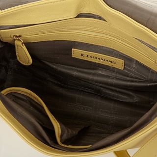 R.J. Graziano "Fashion First" Genuine Leather Studded Flap Handbag