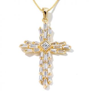 3.67ct Absolute™ Baguette and Princess Cross Pendant with 18" Chain