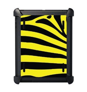 CUSTOM OtterBox Defender Series Case for Apple iPad 2 / 3 / 4 / New   Black & Yellow Zebra Skin Stripes Cell Phones & Accessories