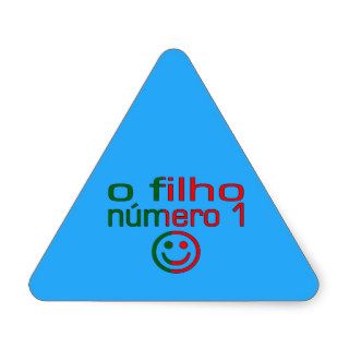 O Filho Número 1   Number 1 Son in Portuguese Triangle Sticker