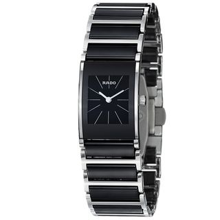 Rado Women's 'Integral' Black Dial Stainless Steel Ceramic Watch Rado Women's Rado Watches