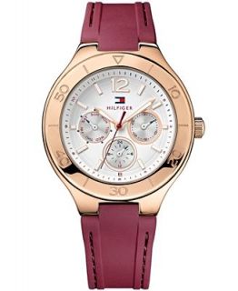 Tommy Hilfiger Watch, Womens Burgundy Silicone Strap 40mm 1781331   Watches   Jewelry & Watches