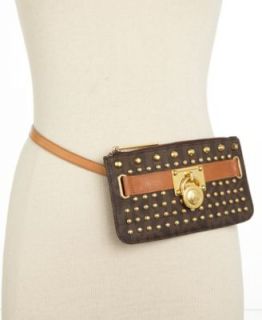 MICHAEL Michael Kors MK Logo Leather Belt Bag Belt   Handbags & Accessories