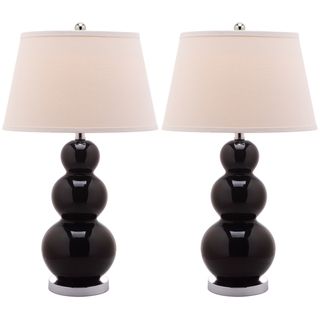 Amy Triple Gourd 1 light Black Table Lamps (Set of 2) Safavieh Lamp Sets
