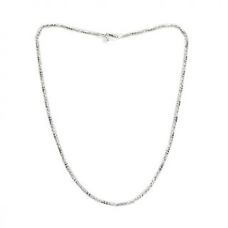 La Dea Bendata Sterling Silver Diamond Cut Bar and Rope Chain 16" Necklace