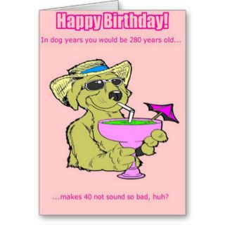 Funny Birthday Card Dog Years