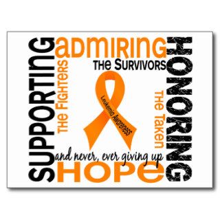 Supporting Admiring Honoring 9 Leukemia Post Card