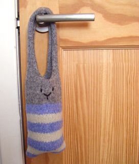 pure wool knitted bunny bag by my baboo