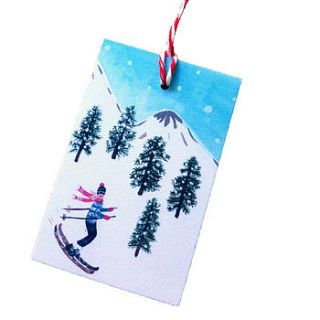 pack of 10 alpine christmas gift tags by ten and sixpence
