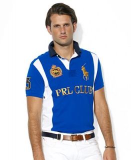 Polo Ralph Lauren Shirt, Custom Fit PRL Club Rugby Collar Short Sleeve Mesh Polo   Polos   Men