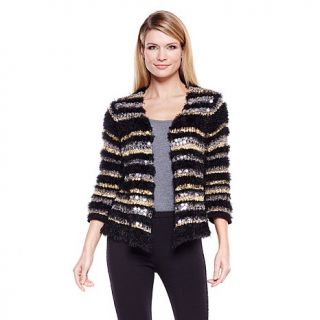 Cozy Chic by Jamie Gries Sequin Stripe Knit Jacket