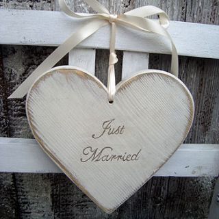 'just married' heart or star decoration by giddy weddings