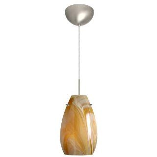 Pera 1 Light Pendant Finish Satin Nickel, Glass Shade Honey   Ceiling Pendant Fixtures  