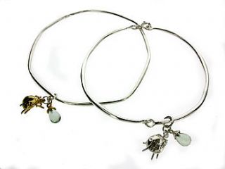 silver ladybird gemstone bangle by will bishop jewellery design