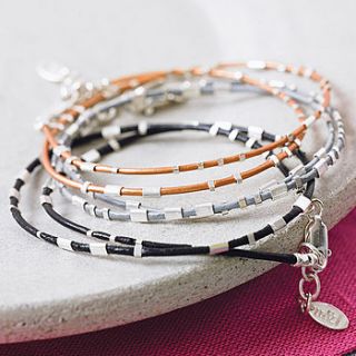 morse code leather wrap bracelet by between you & i