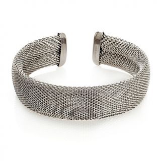 Stately Steel Mesh 6 3/4" Cuff Bracelet
