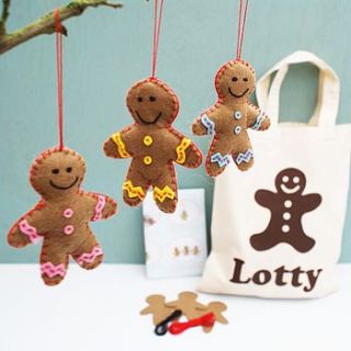 personalised gingerbread men craft kit by sparks living