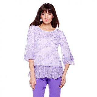 Antthony "Mika" Embroidered Ruffled Top