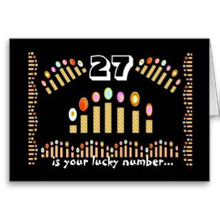 27 is Your Lucky NumberHappy 27th Birthday Greeting Cards