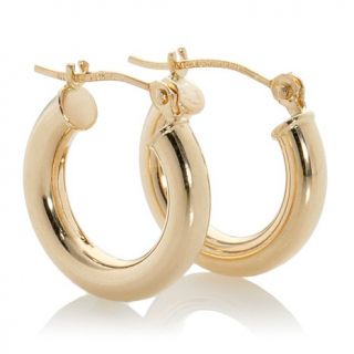 14K Gold Polished Hoop Earrings   1/2"