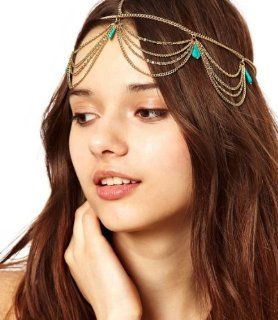 WIIPU vintage bohemian turquoise retro hair chains statement accessories HAIR ACCESSORY(wiipu D237) Jewelry