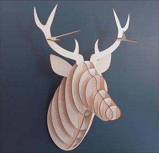 wooden stag head wall art by the contemporary home